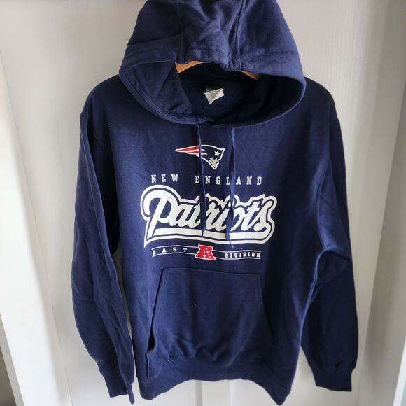 NFL Team Apparel New England Patriots Navy Logo Hoodie Sweatshirt Size Small - Picture 3 of 6